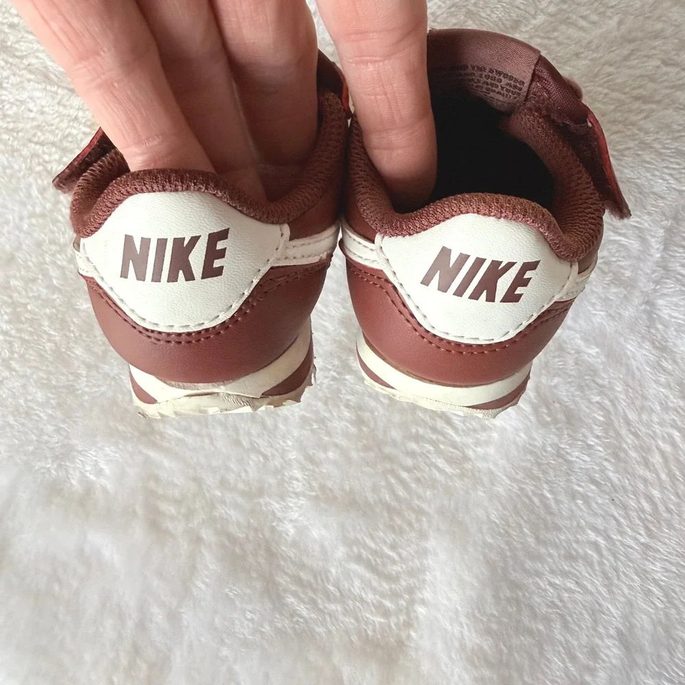 Nike Cortez Basic SL Toddler Shoes Burgundy Brown White DM0952-200 Size 4C
